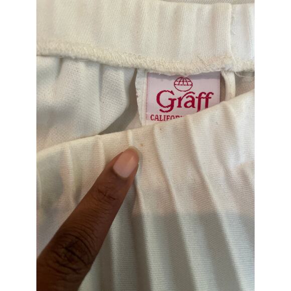 Vintage Graff California Wear Wool Blend Cream Pleated Midi Skirt • Size 8 - Picture 5 of 6